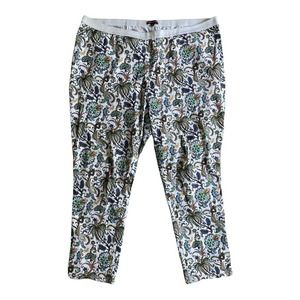 Jessica London Plus Elastic Waist Paisley Capri